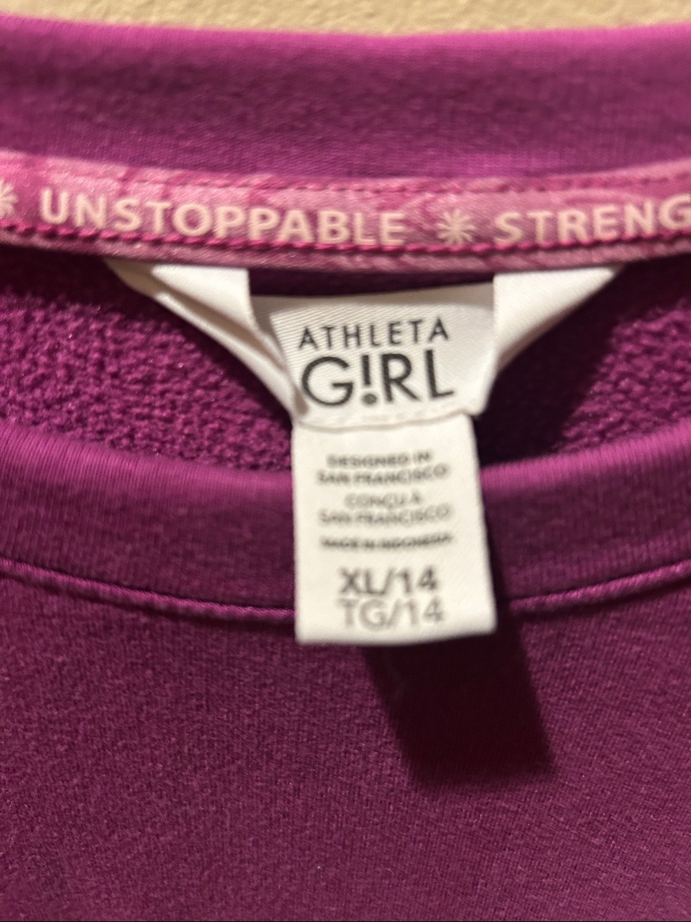 Athleta Girl All Day Crewneck Sweatshirt size 14 - Picture 2 of 4